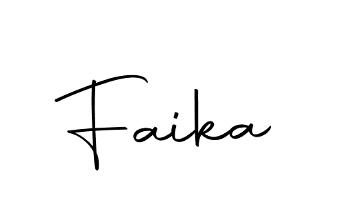 Use a signature maker to create a handwritten signature online. With this signature software, you can design (Autography-DOLnW) your own signature for name Faika. Faika signature style 10 images and pictures png