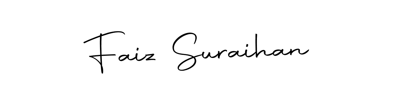 How to make Faiz Suraihan name signature. Use Autography-DOLnW style for creating short signs online. This is the latest handwritten sign. Faiz Suraihan signature style 10 images and pictures png