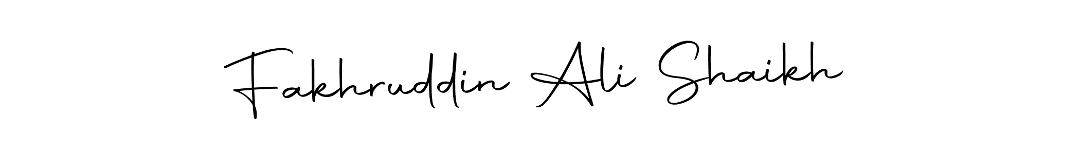 How to make Fakhruddin Ali Shaikh name signature. Use Autography-DOLnW style for creating short signs online. This is the latest handwritten sign. Fakhruddin Ali Shaikh signature style 10 images and pictures png