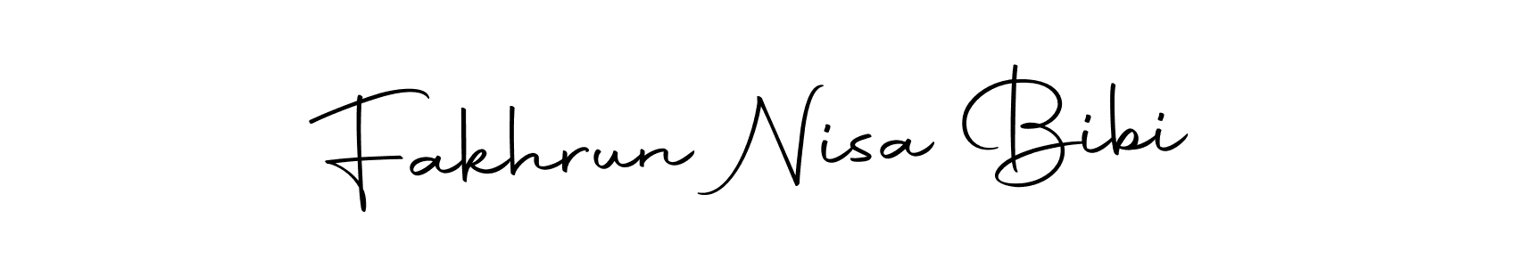 This is the best signature style for the Fakhrun Nisa Bibi name. Also you like these signature font (Autography-DOLnW). Mix name signature. Fakhrun Nisa Bibi signature style 10 images and pictures png