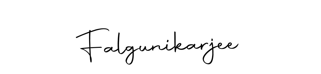 The best way (Autography-DOLnW) to make a short signature is to pick only two or three words in your name. The name Falgunikarjee include a total of six letters. For converting this name. Falgunikarjee signature style 10 images and pictures png