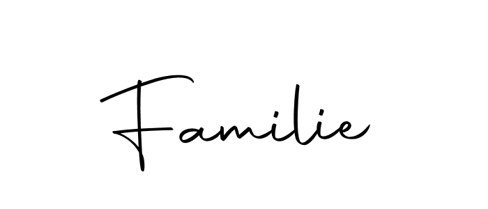 Use a signature maker to create a handwritten signature online. With this signature software, you can design (Autography-DOLnW) your own signature for name Familie. Familie signature style 10 images and pictures png