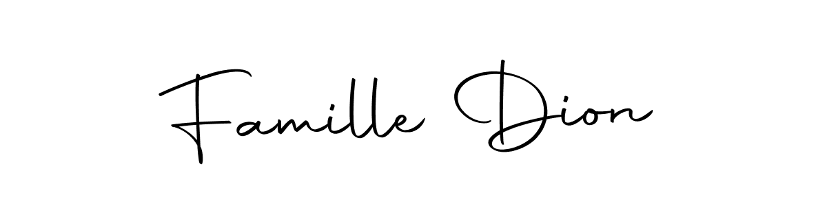 Make a beautiful signature design for name Famille Dion. With this signature (Autography-DOLnW) style, you can create a handwritten signature for free. Famille Dion signature style 10 images and pictures png