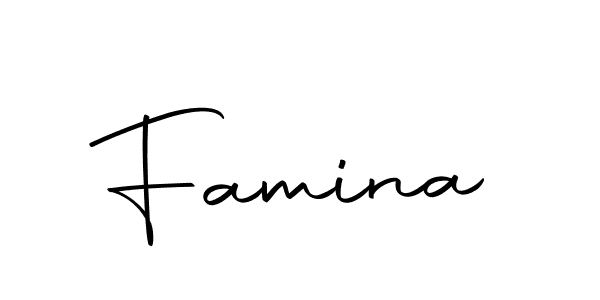 Design your own signature with our free online signature maker. With this signature software, you can create a handwritten (Autography-DOLnW) signature for name Famina. Famina signature style 10 images and pictures png