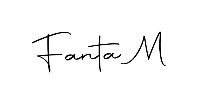 Use a signature maker to create a handwritten signature online. With this signature software, you can design (Autography-DOLnW) your own signature for name Fanta M. Fanta M signature style 10 images and pictures png