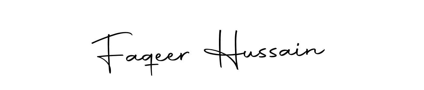 How to make Faqeer Hussain name signature. Use Autography-DOLnW style for creating short signs online. This is the latest handwritten sign. Faqeer Hussain signature style 10 images and pictures png