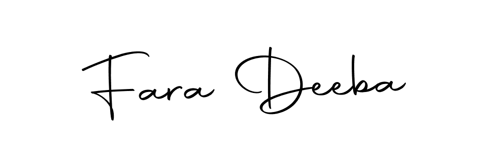 You can use this online signature creator to create a handwritten signature for the name Fara Deeba. This is the best online autograph maker. Fara Deeba signature style 10 images and pictures png