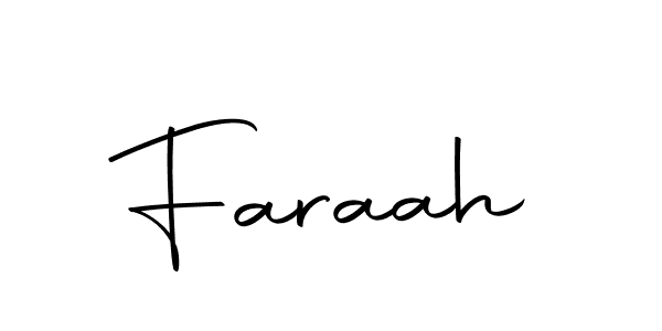 Design your own signature with our free online signature maker. With this signature software, you can create a handwritten (Autography-DOLnW) signature for name Faraah. Faraah signature style 10 images and pictures png