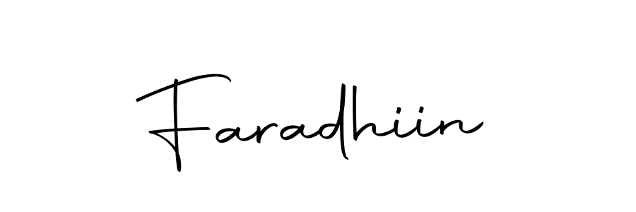 How to make Faradhiin name signature. Use Autography-DOLnW style for creating short signs online. This is the latest handwritten sign. Faradhiin signature style 10 images and pictures png