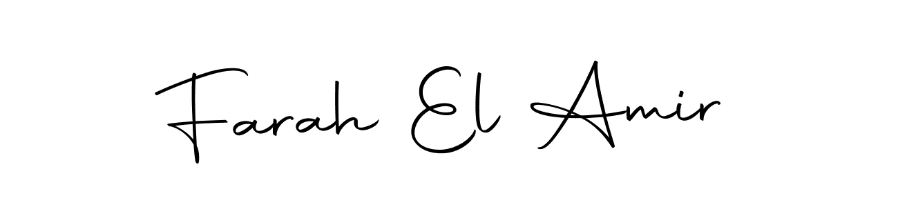 How to make Farah El Amir name signature. Use Autography-DOLnW style for creating short signs online. This is the latest handwritten sign. Farah El Amir signature style 10 images and pictures png