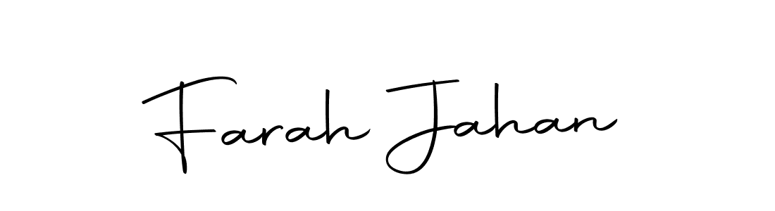 Design your own signature with our free online signature maker. With this signature software, you can create a handwritten (Autography-DOLnW) signature for name Farah Jahan. Farah Jahan signature style 10 images and pictures png