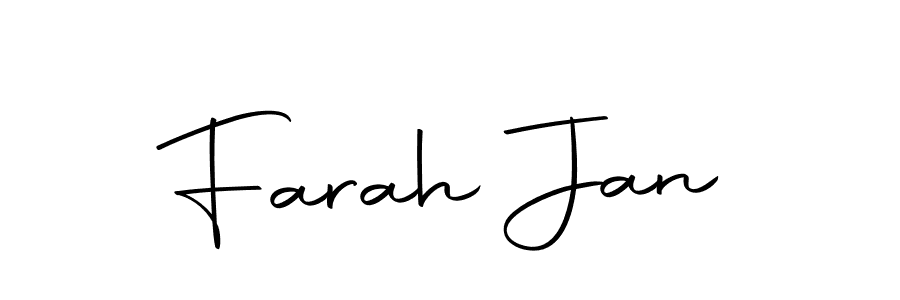 Use a signature maker to create a handwritten signature online. With this signature software, you can design (Autography-DOLnW) your own signature for name Farah Jan. Farah Jan signature style 10 images and pictures png