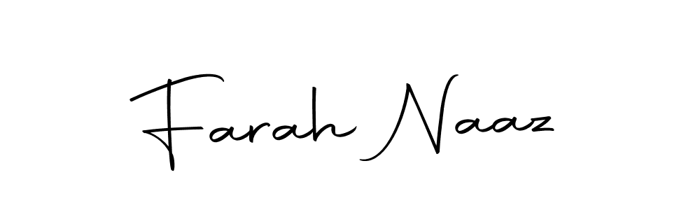 How to make Farah Naaz name signature. Use Autography-DOLnW style for creating short signs online. This is the latest handwritten sign. Farah Naaz signature style 10 images and pictures png