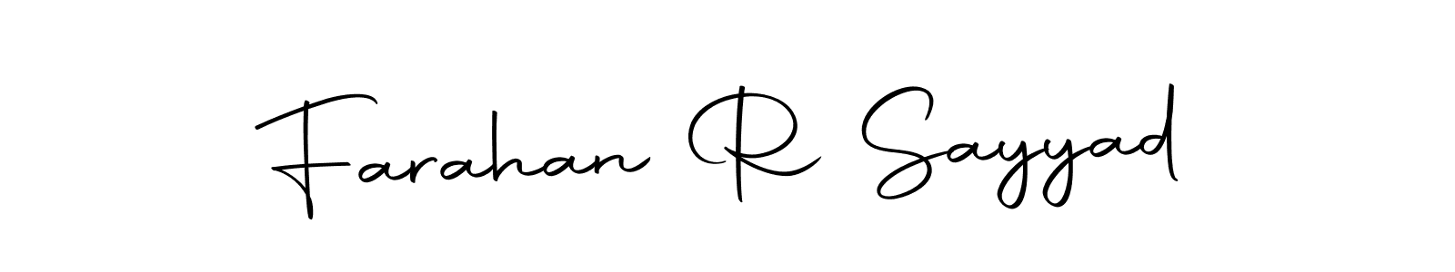 Use a signature maker to create a handwritten signature online. With this signature software, you can design (Autography-DOLnW) your own signature for name Farahan R Sayyad. Farahan R Sayyad signature style 10 images and pictures png