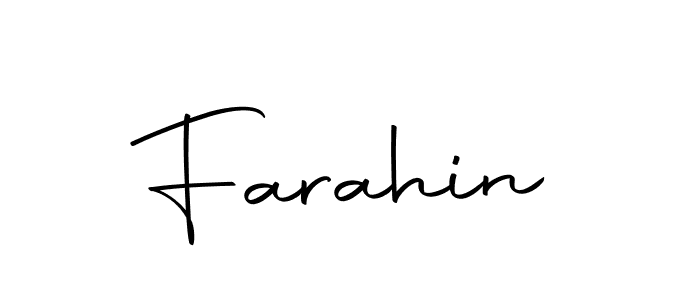 Use a signature maker to create a handwritten signature online. With this signature software, you can design (Autography-DOLnW) your own signature for name Farahin. Farahin signature style 10 images and pictures png