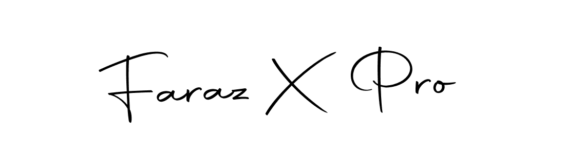 How to make Faraz X Pro name signature. Use Autography-DOLnW style for creating short signs online. This is the latest handwritten sign. Faraz X Pro signature style 10 images and pictures png