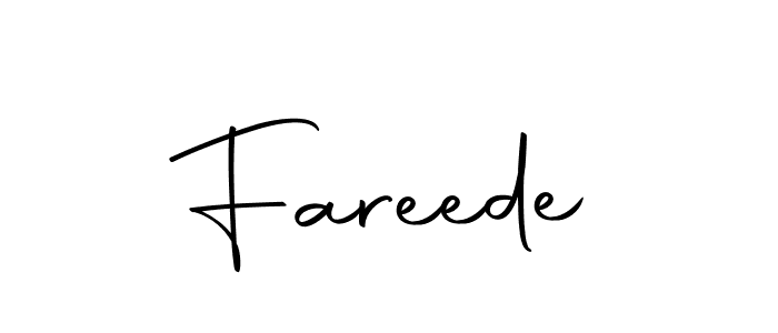 Make a beautiful signature design for name Fareede. With this signature (Autography-DOLnW) style, you can create a handwritten signature for free. Fareede signature style 10 images and pictures png