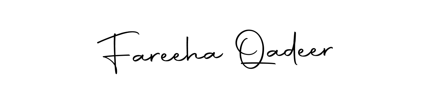 Use a signature maker to create a handwritten signature online. With this signature software, you can design (Autography-DOLnW) your own signature for name Fareeha Qadeer. Fareeha Qadeer signature style 10 images and pictures png