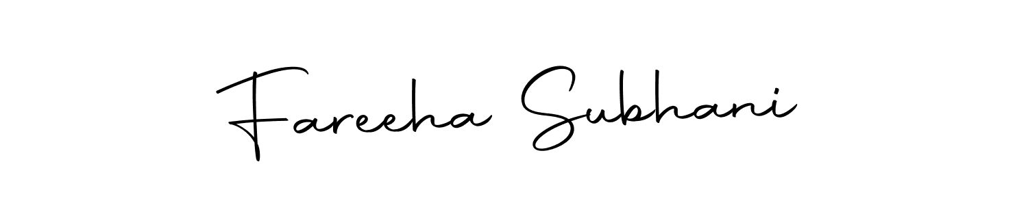 How to make Fareeha Subhani signature? Autography-DOLnW is a professional autograph style. Create handwritten signature for Fareeha Subhani name. Fareeha Subhani signature style 10 images and pictures png