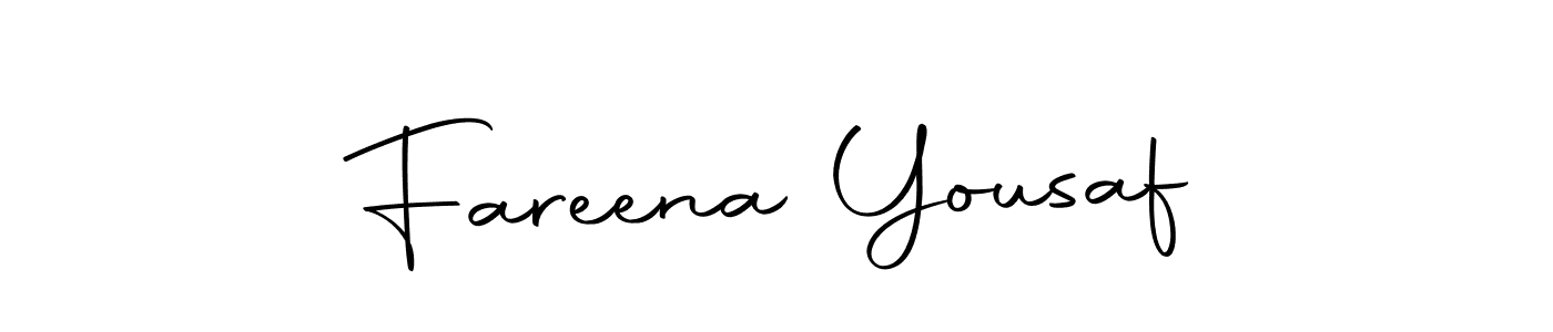 How to make Fareena Yousaf name signature. Use Autography-DOLnW style for creating short signs online. This is the latest handwritten sign. Fareena Yousaf signature style 10 images and pictures png