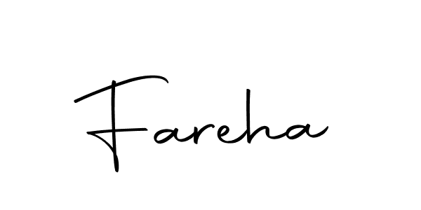 Use a signature maker to create a handwritten signature online. With this signature software, you can design (Autography-DOLnW) your own signature for name Fareha. Fareha signature style 10 images and pictures png