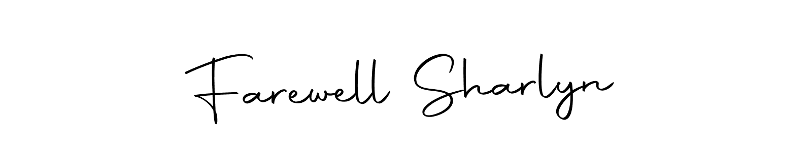 How to make Farewell Sharlyn name signature. Use Autography-DOLnW style for creating short signs online. This is the latest handwritten sign. Farewell Sharlyn signature style 10 images and pictures png