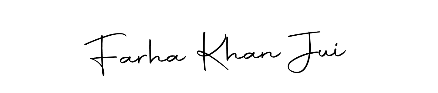 Use a signature maker to create a handwritten signature online. With this signature software, you can design (Autography-DOLnW) your own signature for name Farha Khan Jui. Farha Khan Jui signature style 10 images and pictures png