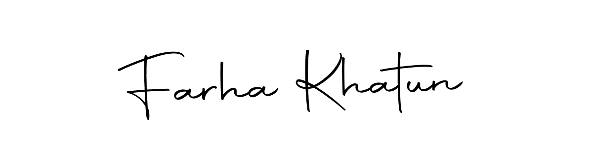 Design your own signature with our free online signature maker. With this signature software, you can create a handwritten (Autography-DOLnW) signature for name Farha Khatun. Farha Khatun signature style 10 images and pictures png