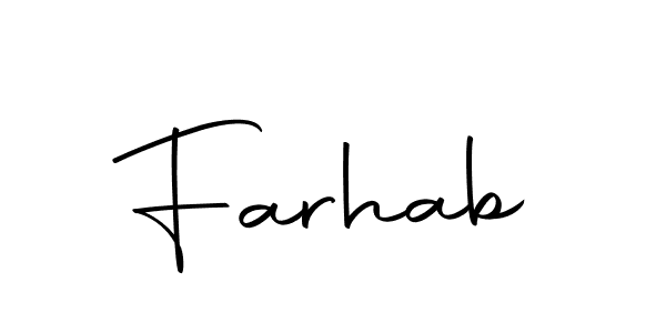 How to make Farhab name signature. Use Autography-DOLnW style for creating short signs online. This is the latest handwritten sign. Farhab signature style 10 images and pictures png