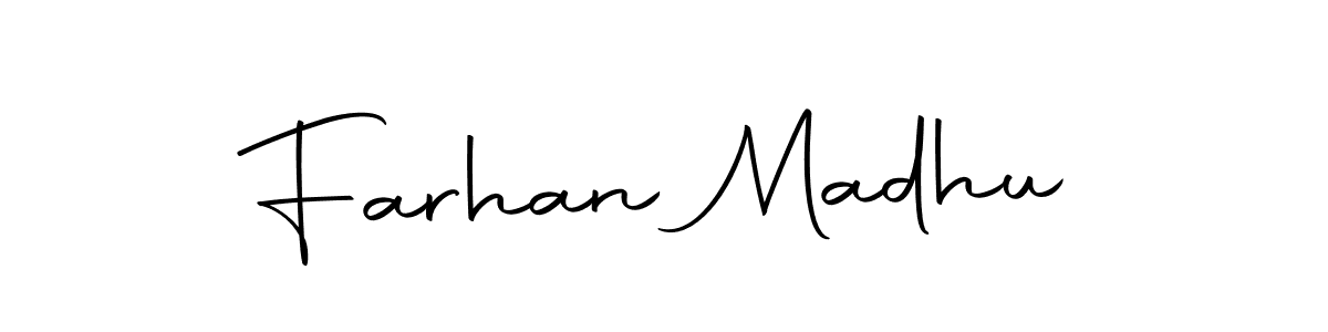 You should practise on your own different ways (Autography-DOLnW) to write your name (Farhan Madhu) in signature. don't let someone else do it for you. Farhan Madhu signature style 10 images and pictures png