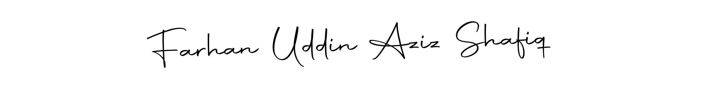 How to make Farhan Uddin Aziz Shafiq name signature. Use Autography-DOLnW style for creating short signs online. This is the latest handwritten sign. Farhan Uddin Aziz Shafiq signature style 10 images and pictures png