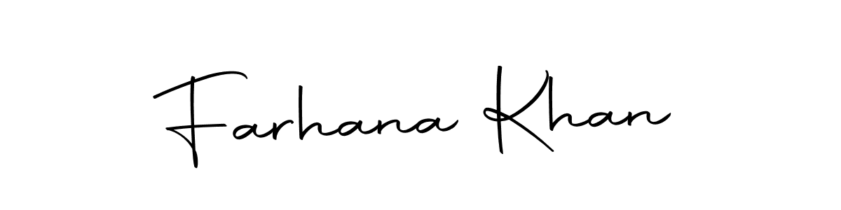 Create a beautiful signature design for name Farhana Khan. With this signature (Autography-DOLnW) fonts, you can make a handwritten signature for free. Farhana Khan signature style 10 images and pictures png