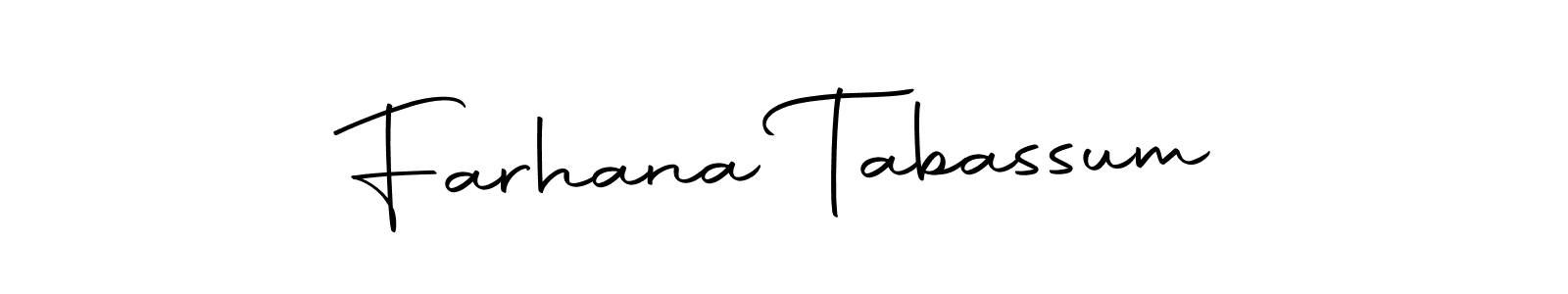 How to make Farhana Tabassum name signature. Use Autography-DOLnW style for creating short signs online. This is the latest handwritten sign. Farhana Tabassum signature style 10 images and pictures png