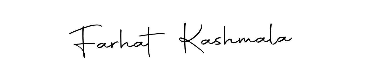 How to make Farhat Kashmala name signature. Use Autography-DOLnW style for creating short signs online. This is the latest handwritten sign. Farhat Kashmala signature style 10 images and pictures png