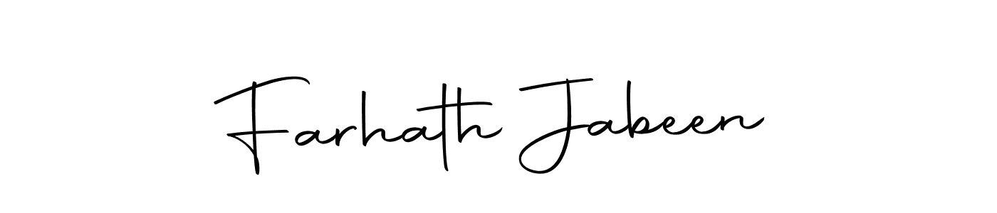 Make a beautiful signature design for name Farhath Jabeen. Use this online signature maker to create a handwritten signature for free. Farhath Jabeen signature style 10 images and pictures png