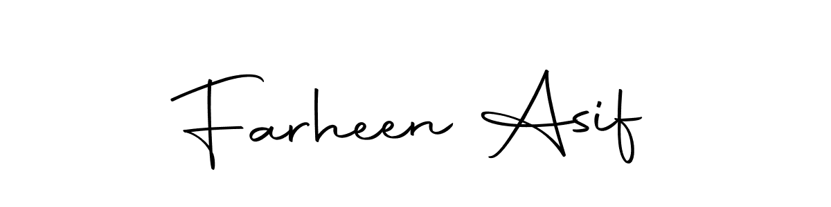 Create a beautiful signature design for name Farheen Asif. With this signature (Autography-DOLnW) fonts, you can make a handwritten signature for free. Farheen Asif signature style 10 images and pictures png
