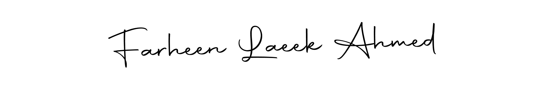 Make a beautiful signature design for name Farheen Laeek Ahmed. With this signature (Autography-DOLnW) style, you can create a handwritten signature for free. Farheen Laeek Ahmed signature style 10 images and pictures png