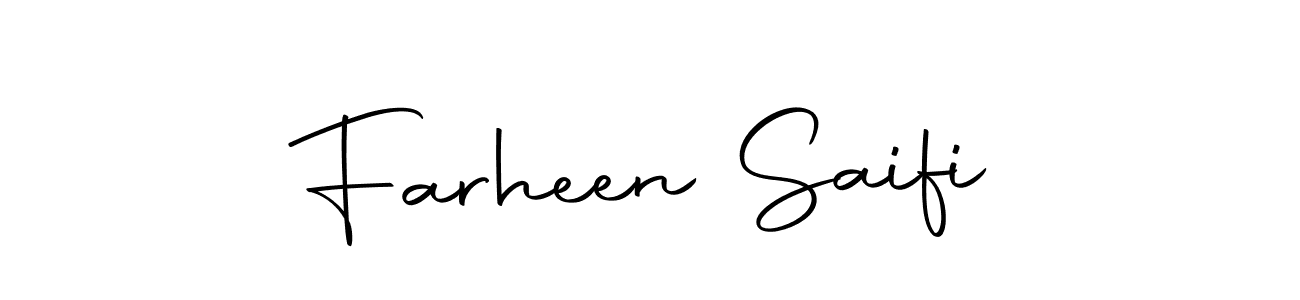 Design your own signature with our free online signature maker. With this signature software, you can create a handwritten (Autography-DOLnW) signature for name Farheen Saifi. Farheen Saifi signature style 10 images and pictures png