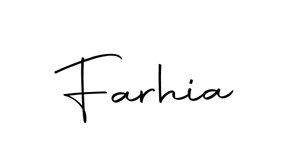 Design your own signature with our free online signature maker. With this signature software, you can create a handwritten (Autography-DOLnW) signature for name Farhia. Farhia signature style 10 images and pictures png