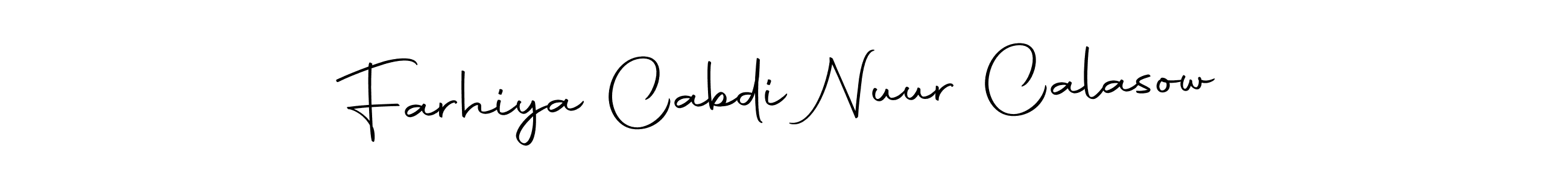 Check out images of Autograph of Farhiya Cabdi Nuur Calasow name. Actor Farhiya Cabdi Nuur Calasow Signature Style. Autography-DOLnW is a professional sign style online. Farhiya Cabdi Nuur Calasow signature style 10 images and pictures png