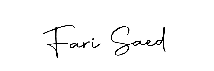How to make Fari Saed name signature. Use Autography-DOLnW style for creating short signs online. This is the latest handwritten sign. Fari Saed signature style 10 images and pictures png