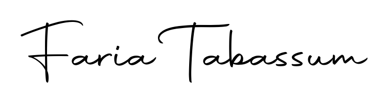 Get an exclusive digital autograph for Faria Tabassum. The Autography-DOLnW typeface captures the charm of real penmanship on paper. Faria Tabassum signature style 10 images and pictures png