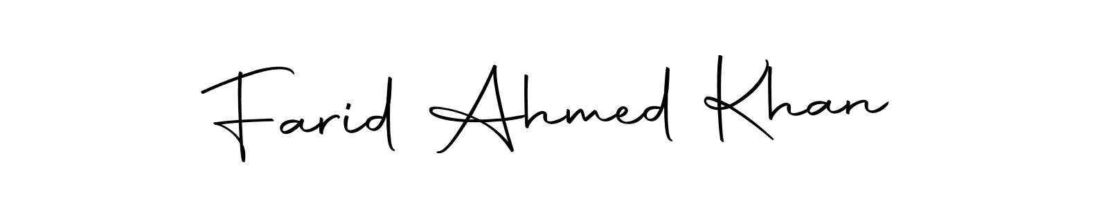 Design your own signature with our free online signature maker. With this signature software, you can create a handwritten (Autography-DOLnW) signature for name Farid Ahmed Khan. Farid Ahmed Khan signature style 10 images and pictures png