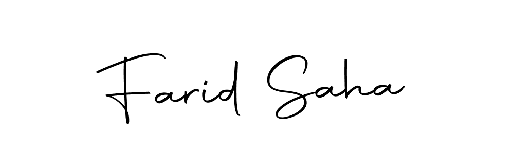 How to make Farid Saha name signature. Use Autography-DOLnW style for creating short signs online. This is the latest handwritten sign. Farid Saha signature style 10 images and pictures png