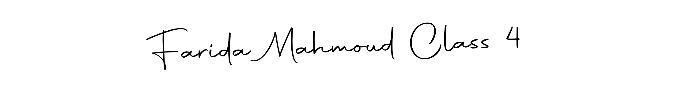 Autography-DOLnW is a professional signature style that is perfect for those who want to add a touch of class to their signature. It is also a great choice for those who want to make their signature more unique. Get Farida Mahmoud Class 4 name to fancy signature for free. Farida Mahmoud Class 4 signature style 10 images and pictures png