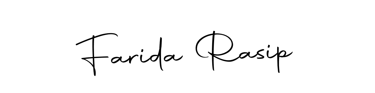 Create a beautiful signature design for name Farida Rasip. With this signature (Autography-DOLnW) fonts, you can make a handwritten signature for free. Farida Rasip signature style 10 images and pictures png