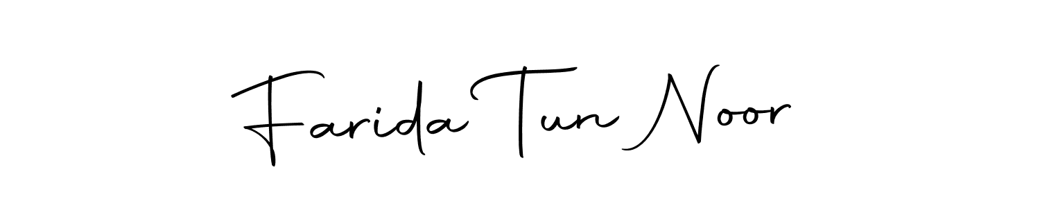 Use a signature maker to create a handwritten signature online. With this signature software, you can design (Autography-DOLnW) your own signature for name Farida Tun Noor. Farida Tun Noor signature style 10 images and pictures png