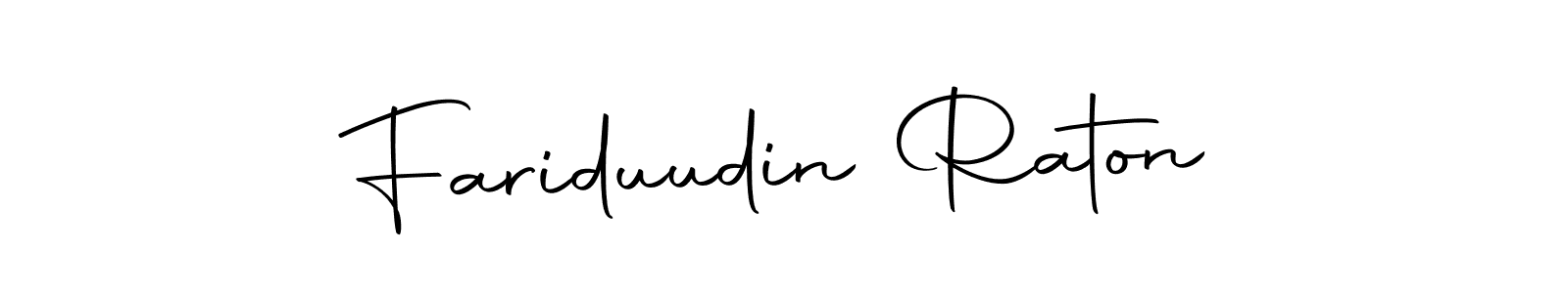 The best way (Autography-DOLnW) to make a short signature is to pick only two or three words in your name. The name Fariduudin Raton include a total of six letters. For converting this name. Fariduudin Raton signature style 10 images and pictures png