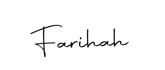 Create a beautiful signature design for name Farihah. With this signature (Autography-DOLnW) fonts, you can make a handwritten signature for free. Farihah signature style 10 images and pictures png