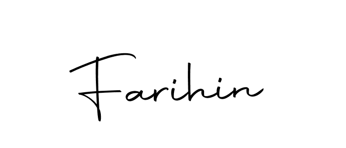 You should practise on your own different ways (Autography-DOLnW) to write your name (Farihin) in signature. don't let someone else do it for you. Farihin signature style 10 images and pictures png